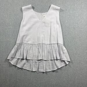 Club Monaco Shailyn Chemise Top White Blue Large NWT